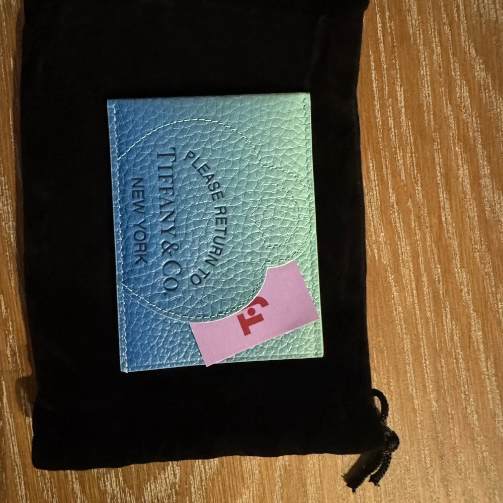 Tiffany & Co. Teal Leather Ombré Card Holder/Wallet - Picture 5 of 7